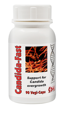 Natural candida overgrowth support capsules with Echinacea, Sodium Caprylate, Amla, Burdock Root, Zinc AAC, and Oregano.