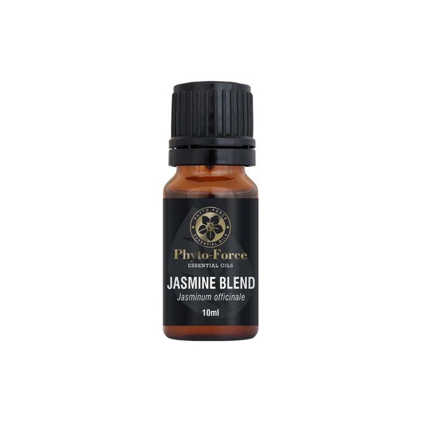 Bottle of Phyto-Force Organic Jasmine Blend Essential Oil with label, ideal for skin health and emotional wellness.