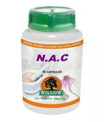 Willow N.A.C. bottle of N-Acetyl Cysteine capsules for respiratory and immune support