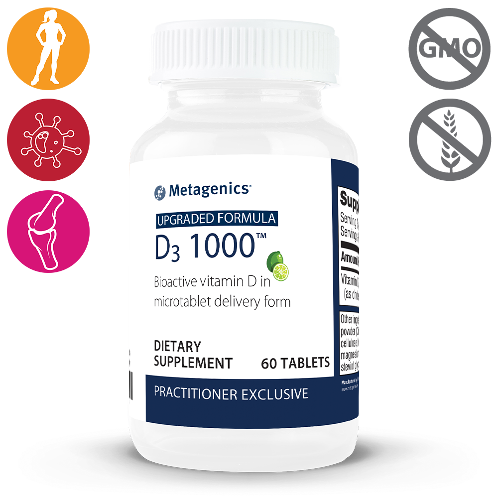 D3 1000™ - Potent vitamin D3 tablets for bone health, immune support, and muscle function, with refreshing lime flavor.