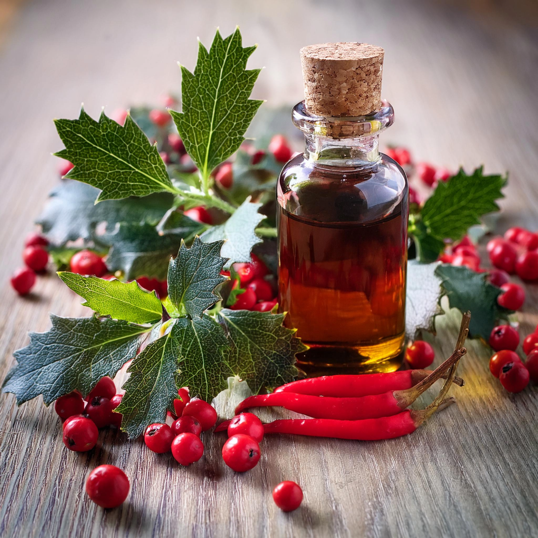 Herbal remedy for hypertension with natural ingredients like Hawthorn, Lemon balm, Cayenne and Mistletoe.