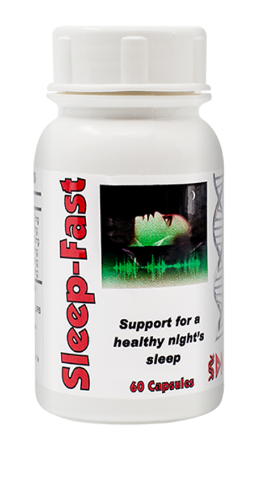 Sleep-Fast capsules bottle and calming ingredients