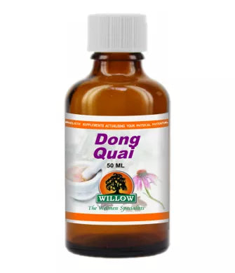 50 mL Dong Quai extract bottle with screw cap, amber glass