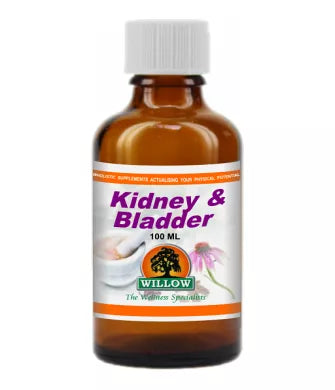 Kidney & bladder supplement bottle, 100 mL brown glass with white cap
