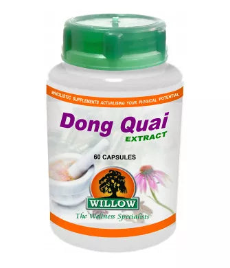 Dong Quai extract supplement jar with green lid, 60 capsules