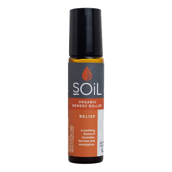 Soil Organic Remedy Roller Relief with essential oils for stress, headaches, and muscle tension. Easy-to-apply, organic, and perfect for on-the-go natural relief.